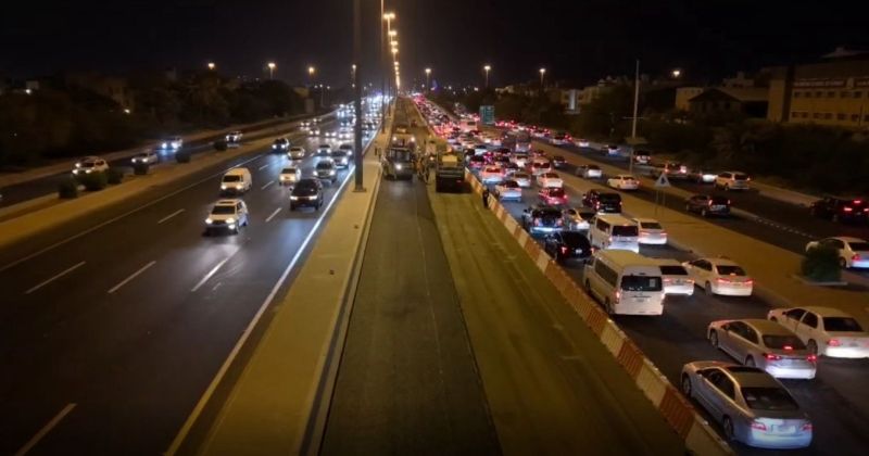 أعمال الصيانة في طريق الفحيحيل