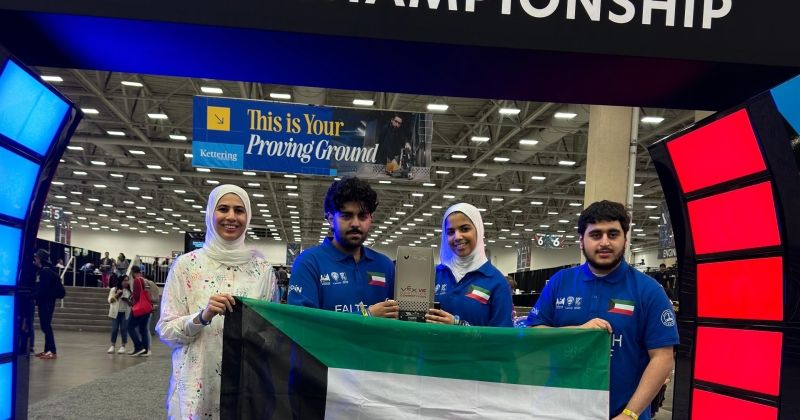 الفريق الكويتي «فالتيك» يفوز بـ «جائزة الحكام» لبطولة الروبوتات العالمية بالولايات المتحدة