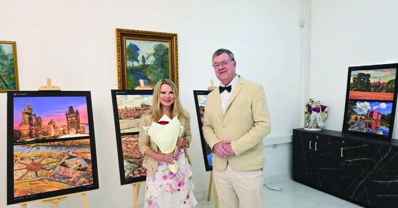 السفير خميل وفالاشكوفا في حفل وداعها