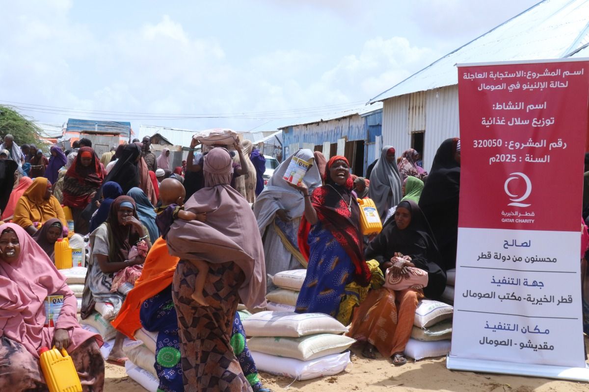 قطر الخيرية: مساعدات غذائية لمخيمات النازحين الصوماليين