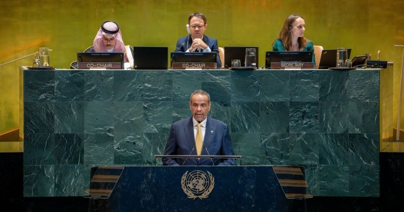 وزير الخارجية يلقي كلمته أمام مؤتمر حل الدولتين في مقر الأمم المتحدة بنيويورك