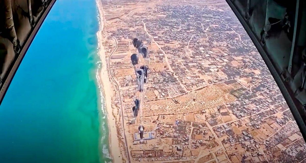 الإمارات تنفذ الإنزال الـ63 للمساعدات وتُدخل 32 شاحنة لغزة