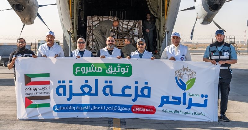 طائرة ثالثة من الكويت لإغاثة غزة محملة بـ10 أطنان مساعدات غذائية