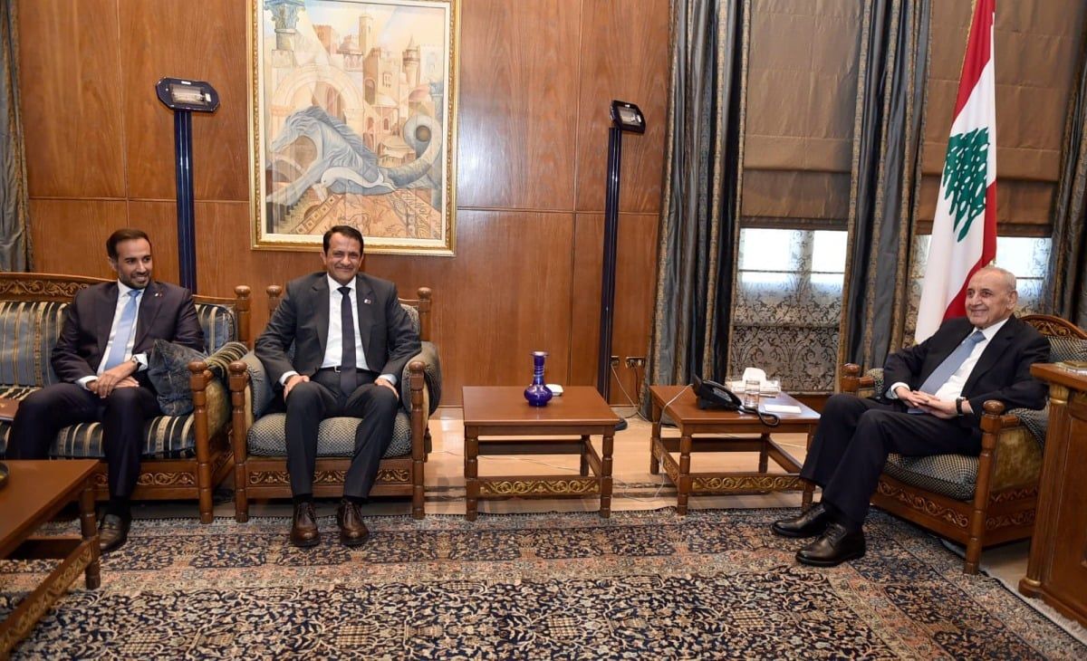 رئيس مجلس النواب اللبناني يجتمع مع سفير دولة قطر