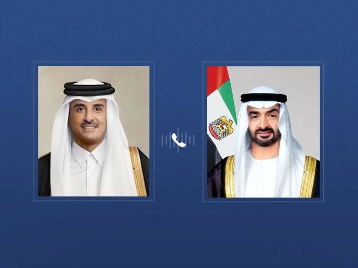 محمد بن زايد يؤكد لتميم بن حمد خلال اتصال هاتفي تضامن الإمارات مع قطر إثر الاعتداء الإسرائيلي على أراضيها