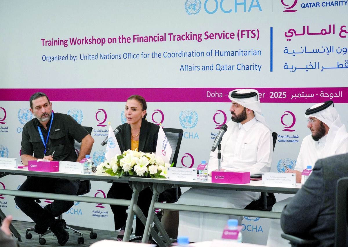 ورشة تدريبية لقطر الخيرية والأوتشا حول «التتبع المالي»