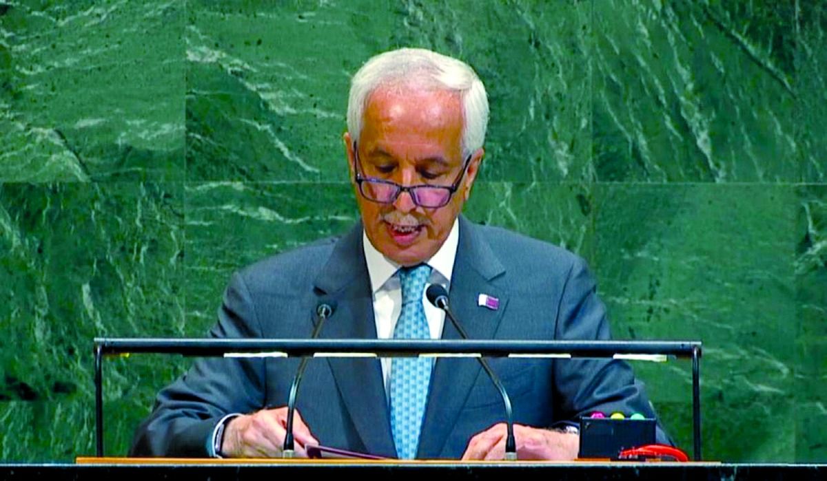 المريخي يؤكد على أهمية قيام الدولة الفلسطينية المستقلة ذات السيادة