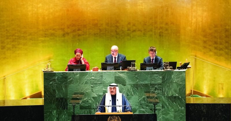 ممثل سمو الأمير خلال إلقاء كلمة الكويت في الجمعية العامة للأمم المتحدة