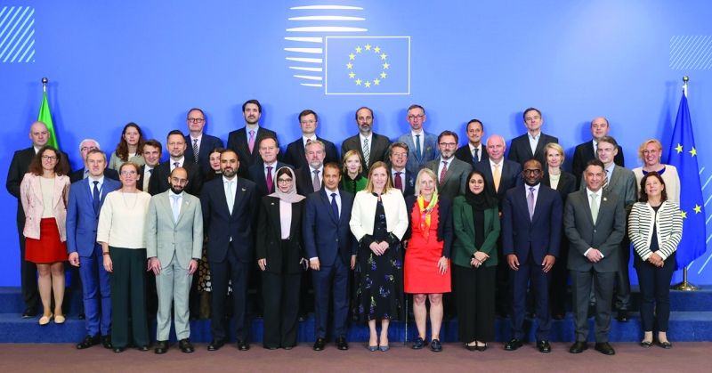 المشاركون في اجتماع سفراء «الخليجي» لدى الاتحاد الأوروبي وسفراء اللجنة السياسية الأمنية بالمجلس الأوروبي
