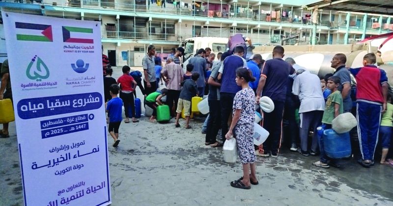 «نماء»: سلال غذائية وشاحنات مياه على النازحين الأكثر ضعفاً في غزة