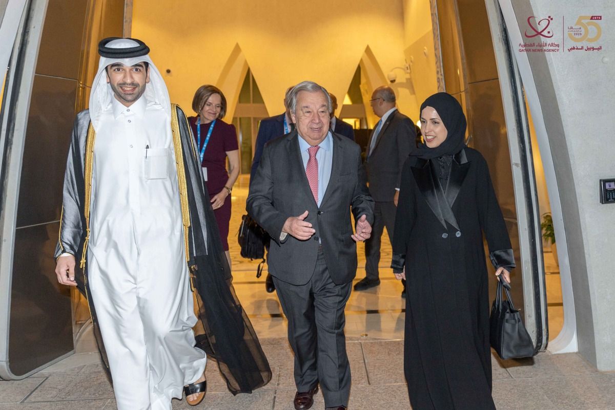 الأمين العام للأمم المتحدة يصل الدوحة للمشاركة في مؤتمر القمة العالمي الثاني للتنمية الاجتماعية