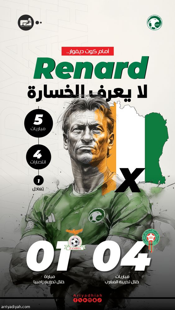 رينارد أمام كوت ديفوار.. 5 مواجهات وذهب