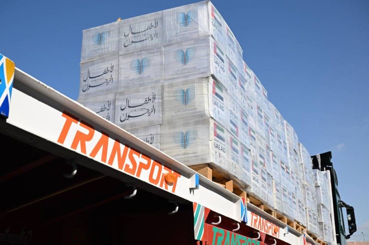 قافلة المساعدات الإماراتية "لأطفال الزيتون" تدخل غزة