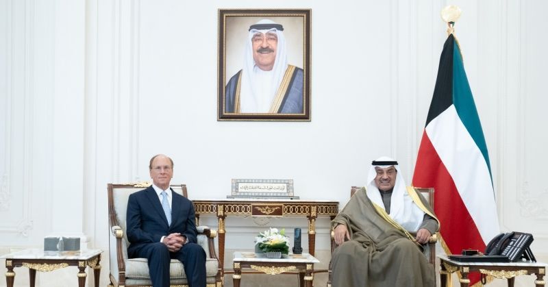 سمو ولي العهد يستقبل رئيس مجلس الإدارة والرئيس التنفيذي لشركة «بلاك روك»