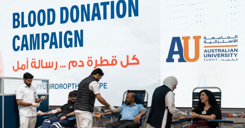 جانب من حملة الجامعة الأسترالية للتبرع بالدم