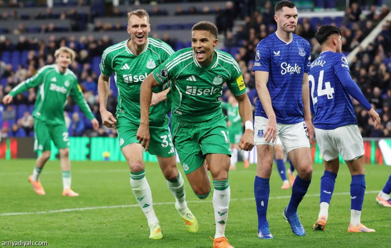 نيوكاسل يكتسح إيفرتون برباعية