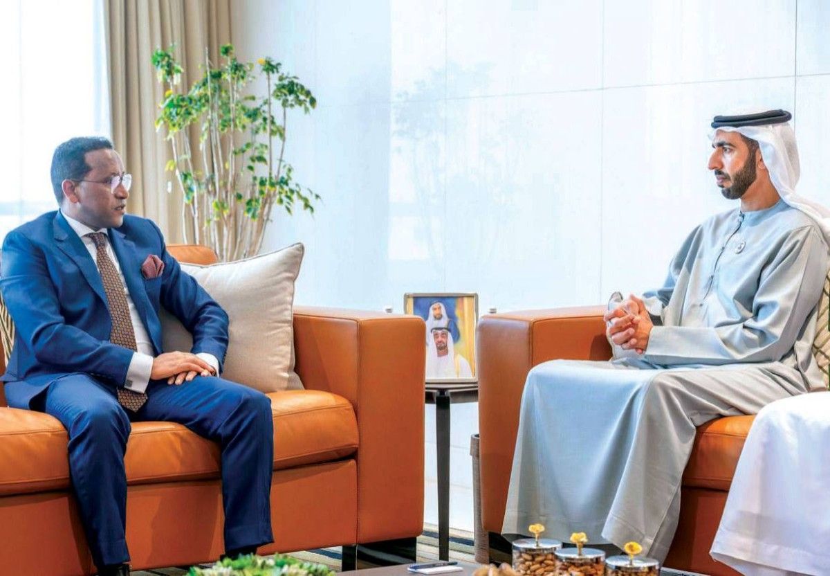 شخبوط بن نهيان يبحث سبل تعزيز التعاون مع سفير إثيوبيا