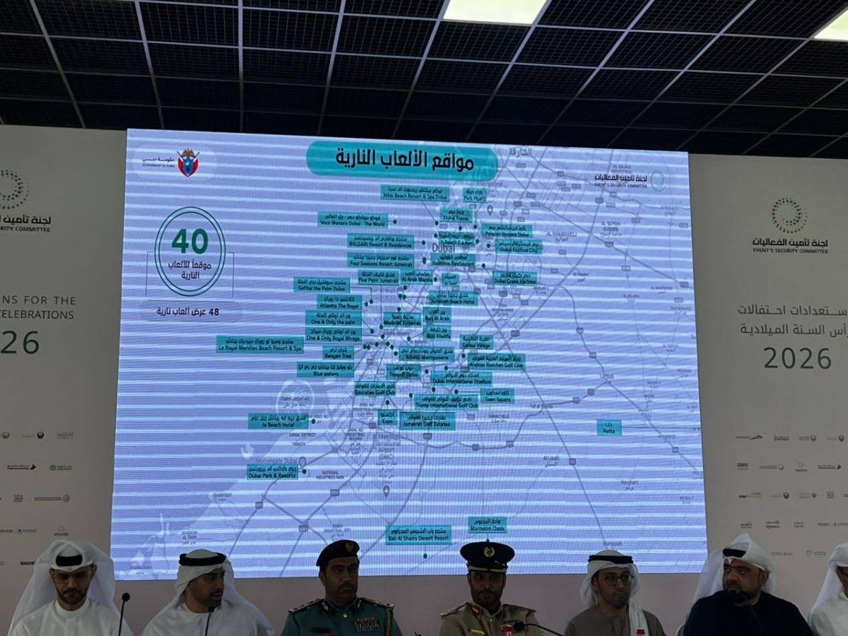 اعتماد 40 موقعاً لإطلاق 48 عرضاً للألعاب النارية في دبي