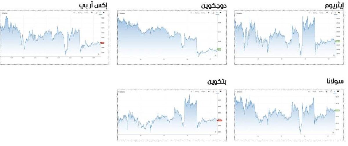 أداء باهت للعملات المشفرة في أسبوع