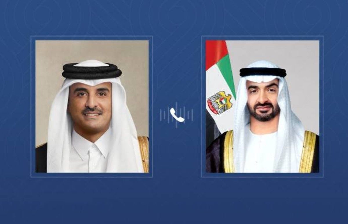 رئيس الدولة وأمير قطر يبحثان هاتفياً العلاقات الأخوية والتطورات في المنطقة