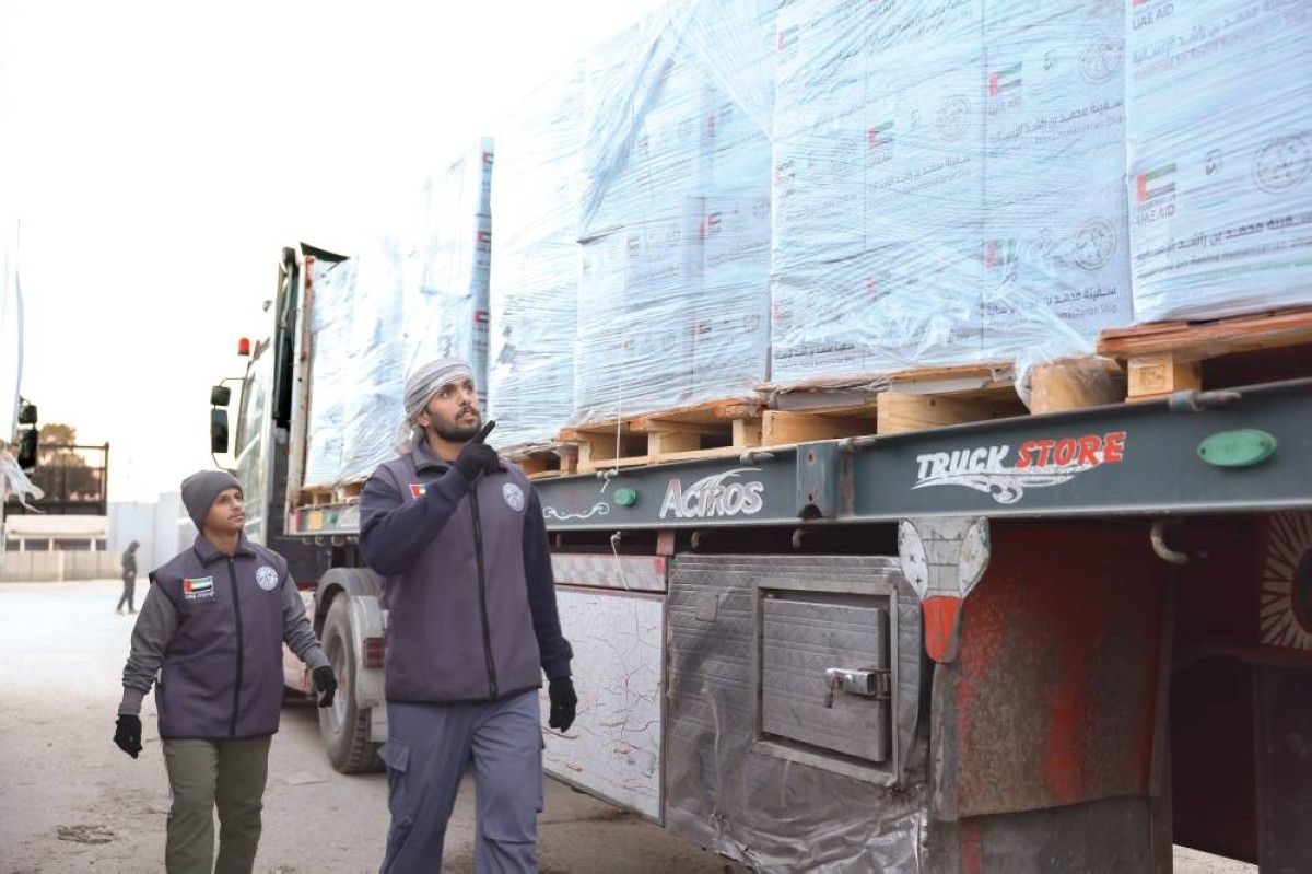 دفعة جديدة من مساعدات سفينة محمد بن راشد الإنسانية تدخل غزة