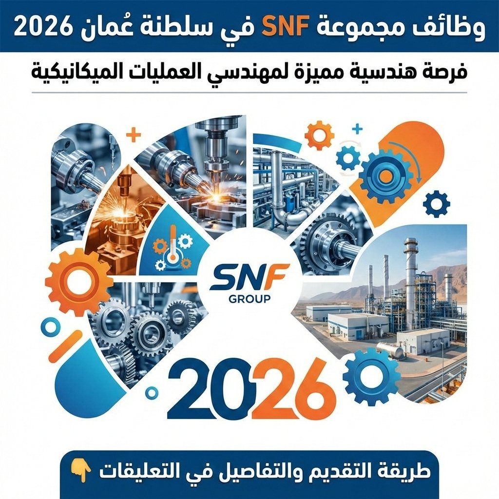 وظائف مجموعة SNF في سلطنة عُمان 2026 | فرصة هندسية مميزة لمهندسي العمليات الميكانيكية