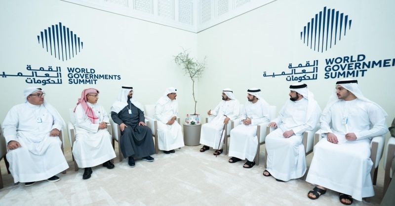 نائب رئيس الإمارات يستقبل سمو رئيس الوزراء على هامش القمة العالمية للحكومات