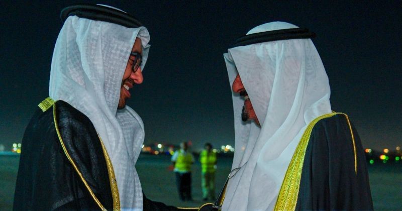 عبدالله بن زايد في استقبال العبدالله مساء الثلاثاء الماضي