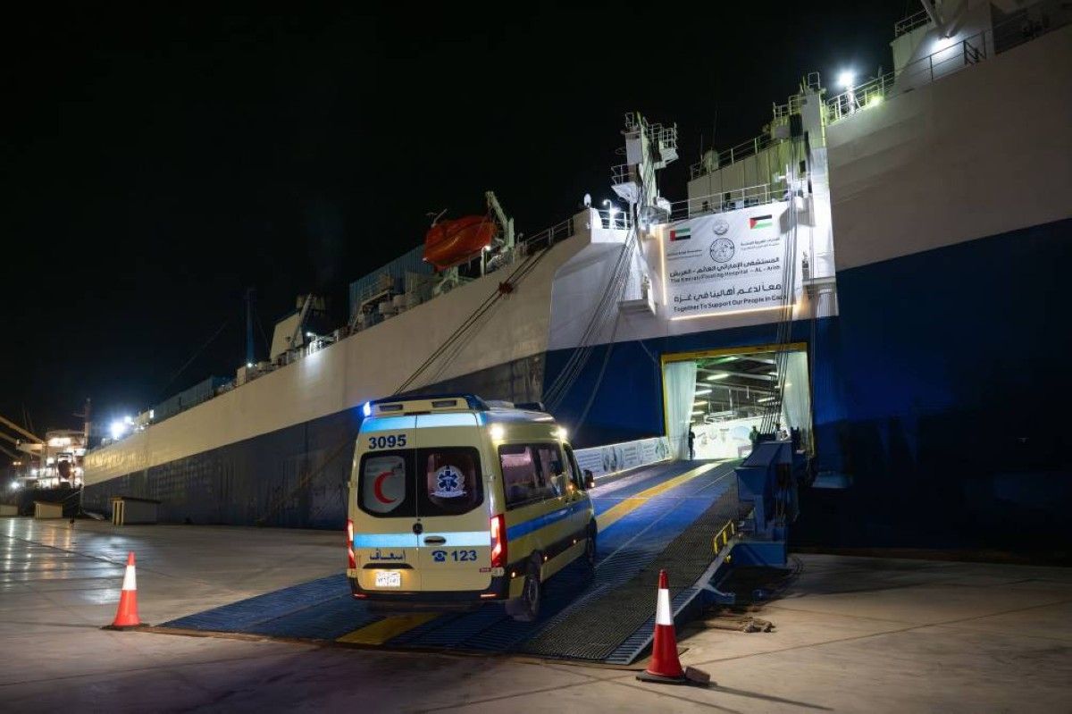 المستشفى الإماراتي العائم في العريش يستقبل 10 حالات جديدة من غزة