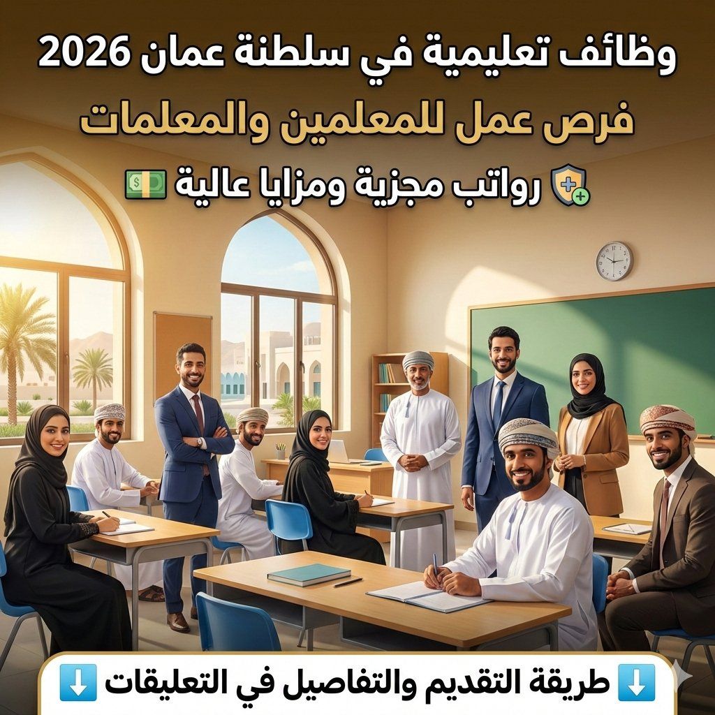 وظائف تعليمية في سلطنة عمان 2026 | فرص عمل للمعلمين والمعلمات برواتب مجزية ومزايا عالية