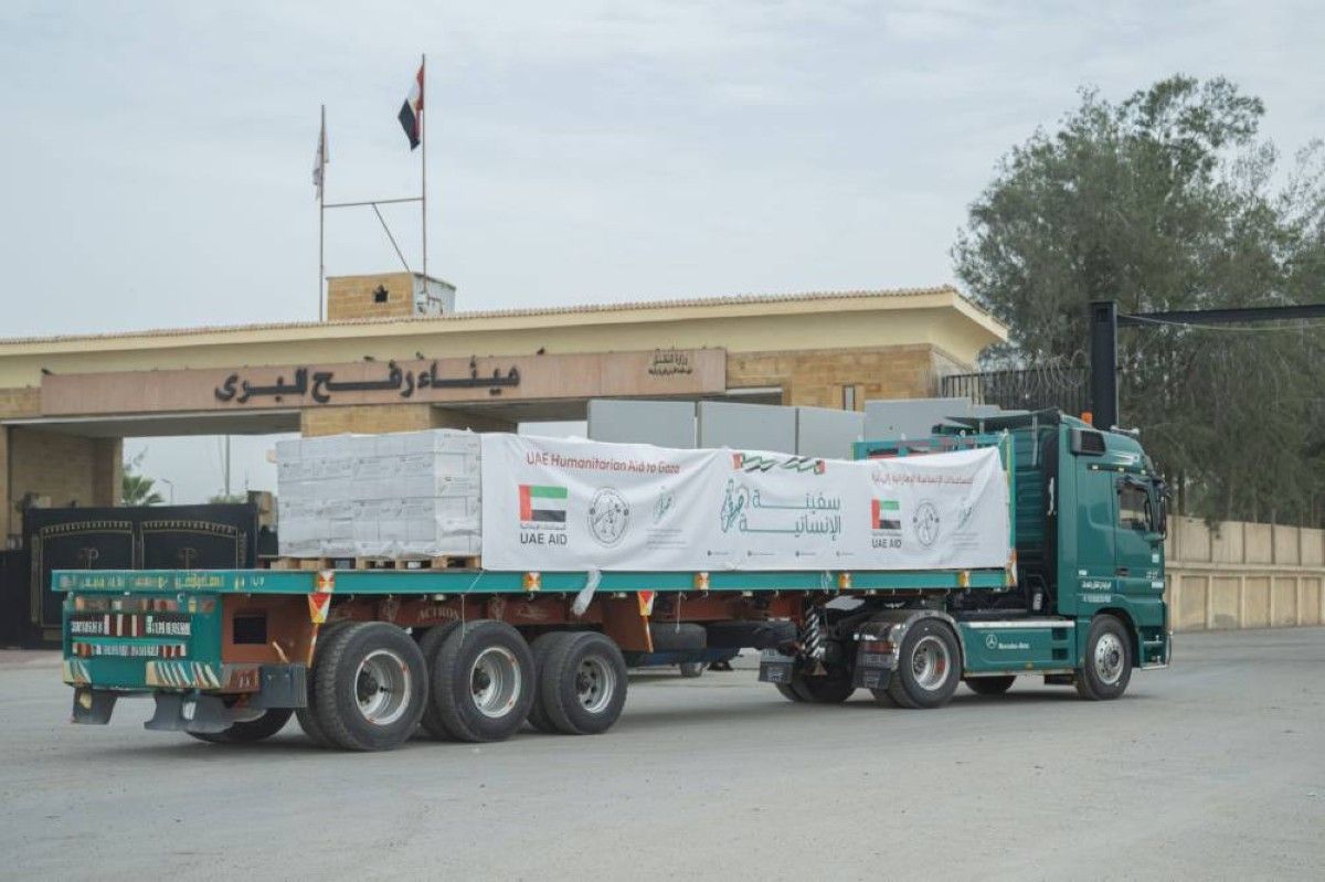 دخول أول دفعة من مساعدات "سفينة صقر الإنسانية" إلى غزة