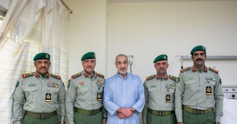 قادة «الحرس الوطني» يطمئنون على اليوسف بعد إجرائه الفحوصات الطبية