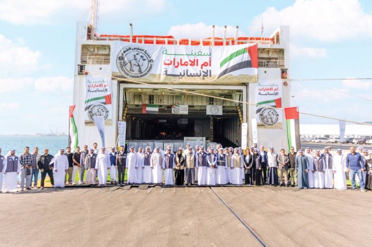 645 طناً مساهمة «خيرية الفجيرة» و«حمد الشرقي الإنسانية» ضمن سفينة «أم الإمارات»