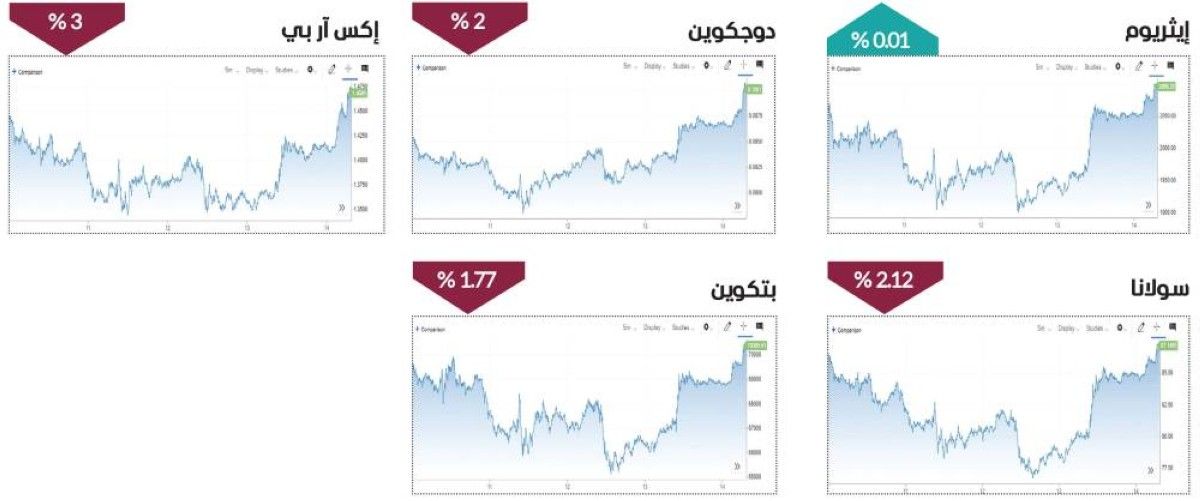 العملات المشفرة تتكبد خسائر حادة والقلق يسود المستثمرين