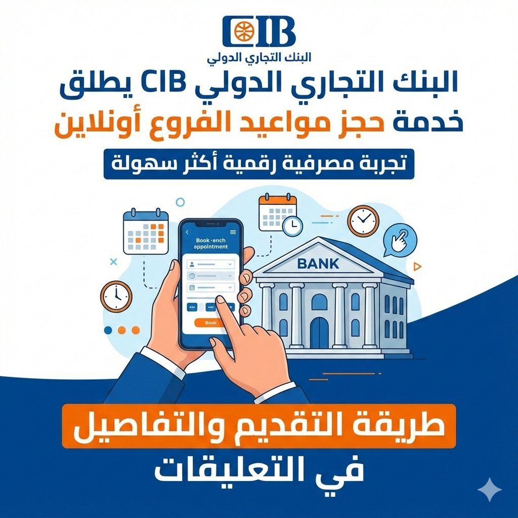 البنك التجاري الدولي CIB يطلق خدمة حجز مواعيد الفروع أونلاين | تجربة مصرفية رقمية أكثر سهولة