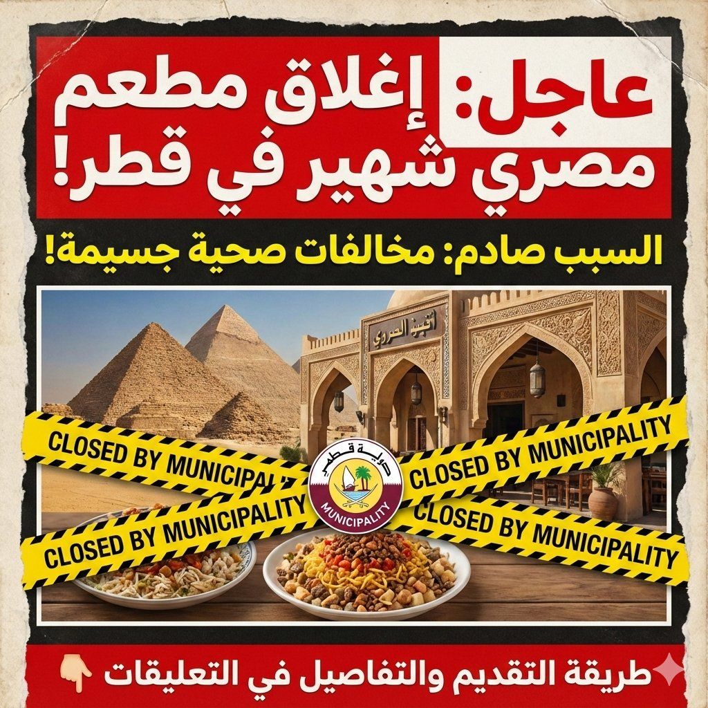 البلدية تغلق مطعمًا مصريًا شهيرًا في قطر لهذا السبب الصادم !