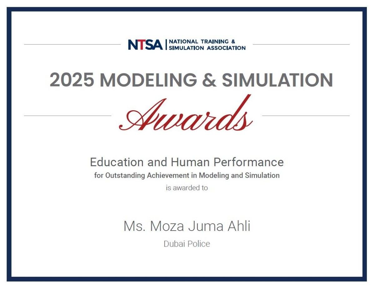 شرطة دبي تحصد جائزة أفضل ممارسة عالمياً في قياس أثر التدريب