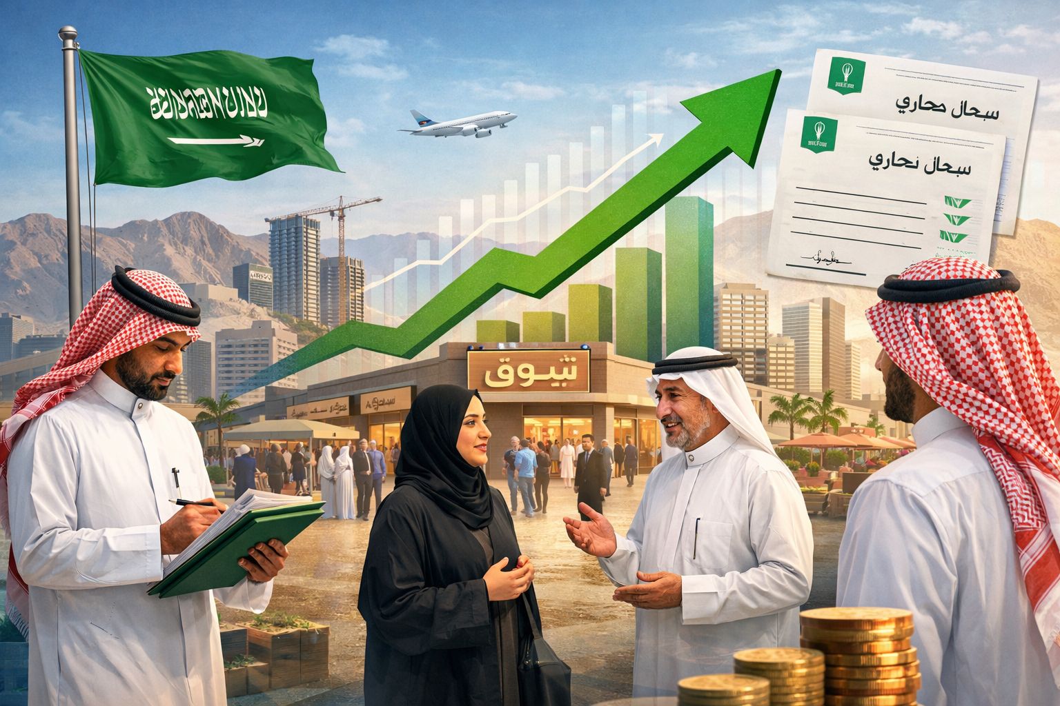 ارتفاع السجلات التجارية في تبوك بـ 3,247 سجلًا خلال عامين