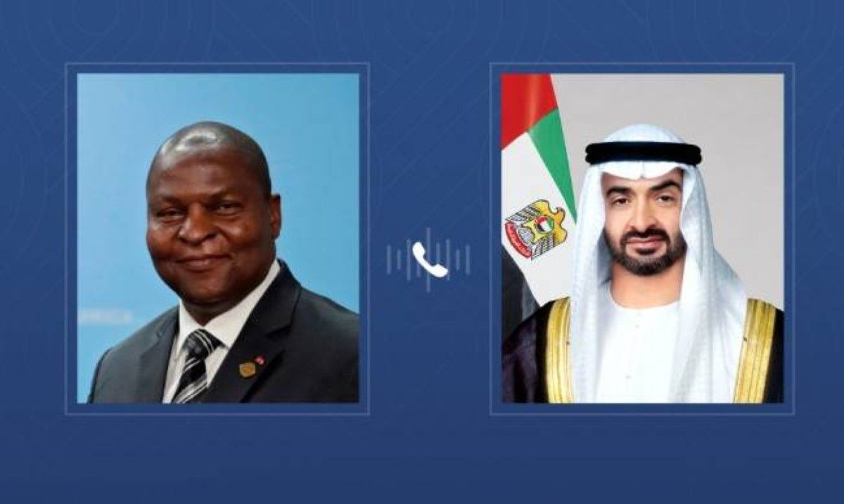 رئيس الدولة يتلقى اتصالاً هاتفياً من رئيس أفريقيا الوسطى أدان خلاله الاعتداءات الإيرانية ضد الإمارات