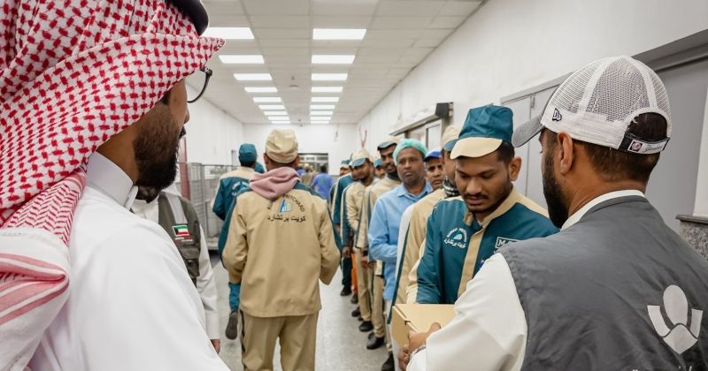 جانب من توزيع وجبات الإفطار بمستشفى مبارك