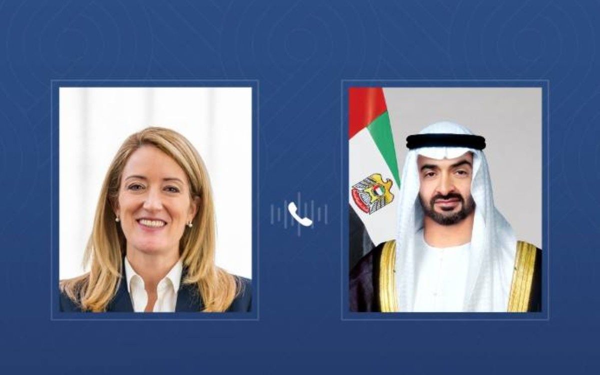 خلال اتصال هاتفي مع رئيس الدولة.. رئيسة البرلمان الأوروبي تدين الاعتداءات الإيرانية على أراضي الإمارات