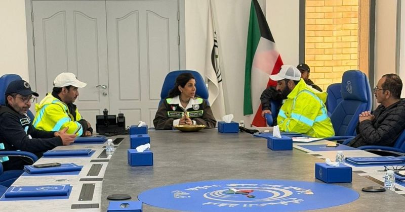 المشعان تتفقد غرفة عمليات «الأشغال» لمتابعة الحالة المطرية