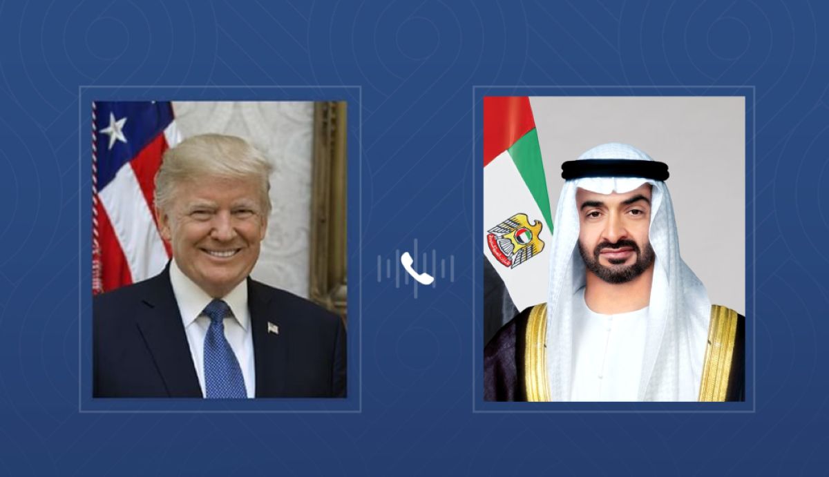 محمد بن زايد وترامب يبحثان هاتفياً العدوان الإيراني الإرهابي وأمن الملاحة الدولية