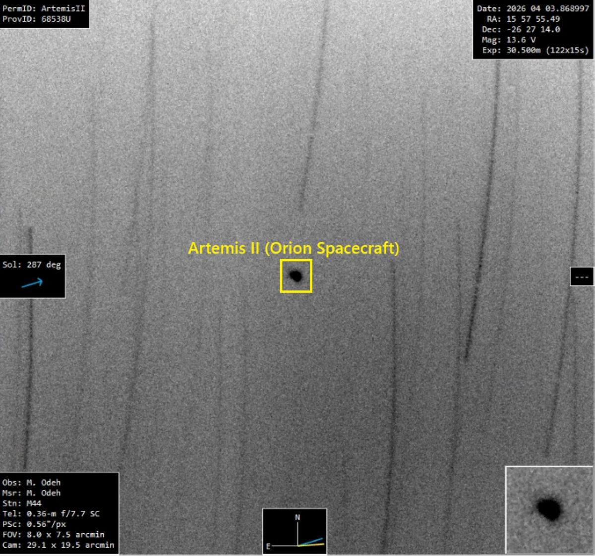 "مرصد الختم الفلكي" يوثق مسار "أوريون" نحو القمر ويرصد تغير لمعانها