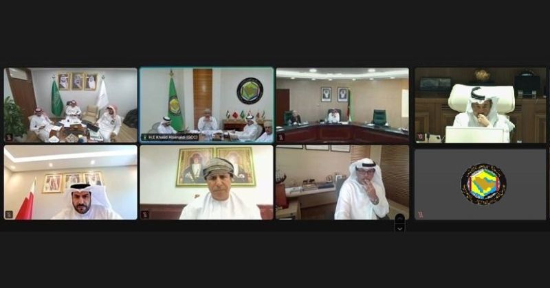 جانب من الاجتماع عبر تقنية الاتصال المرئي