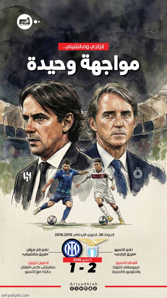 إنزاجي ومانشيني.. تحدّ ثان بعد 9 أعوام