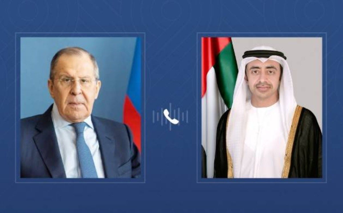 عبدالله بن زايد يتلقى اتصالاً هاتفياً من وزير الخارجية الروسي