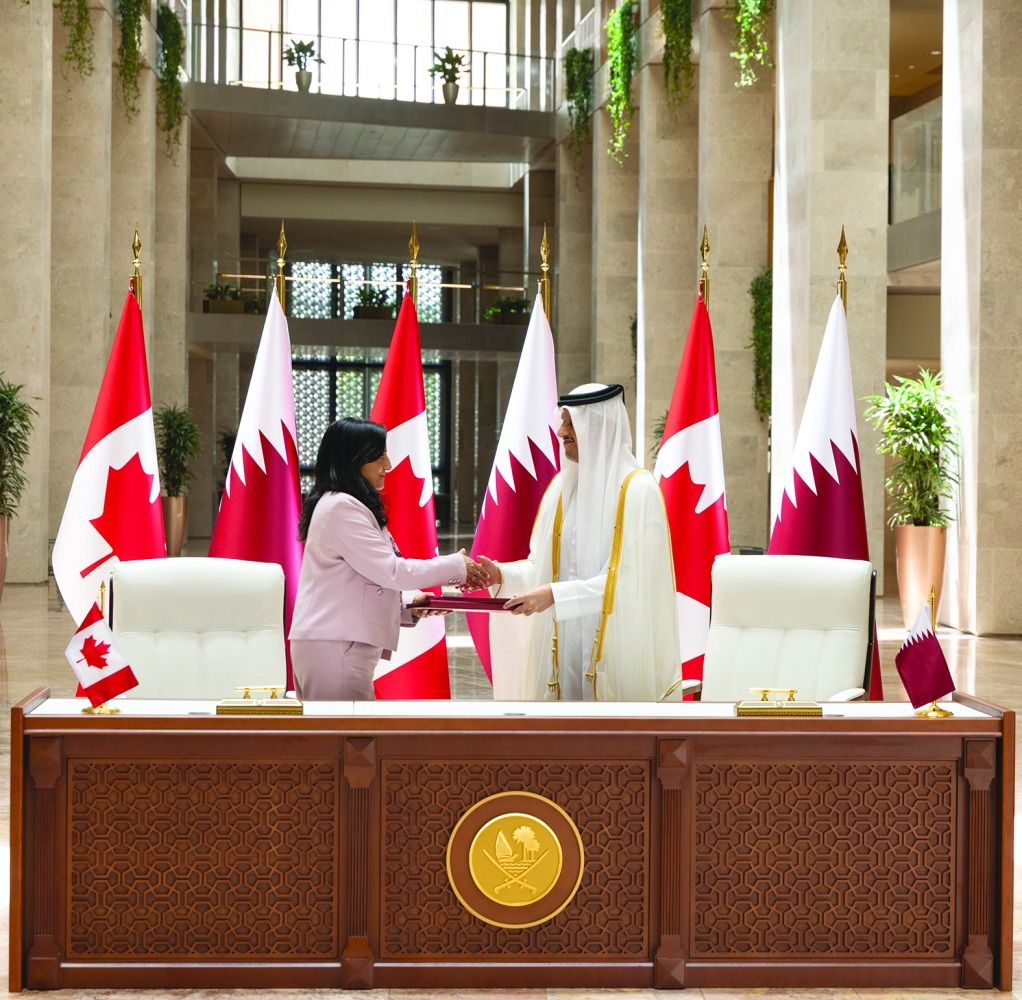 وقّع عليها رئيس الوزراء ووزيرة الخارجية الكندية.. مذكرة تفاهم بشأن إقامة حوار إستراتيجي بين قطر وكندا