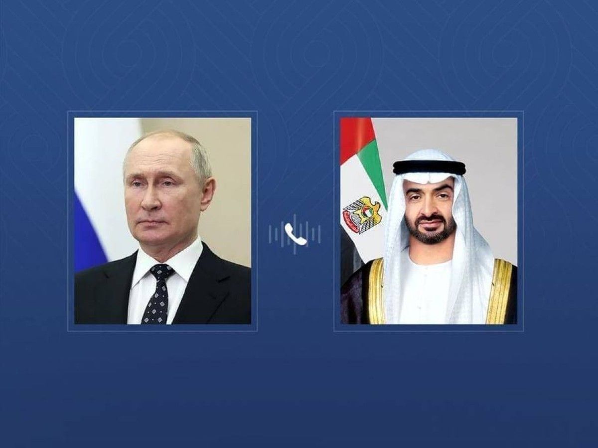 محمد بن زايد وبوتين يبحثان هاتفياً تطورات الشرق الأوسط وتداعياتها على أمن الطاقة وحرية الملاحة