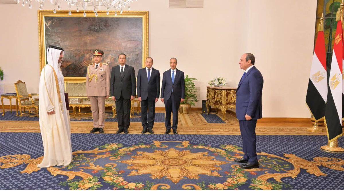 الرئيس المصري يتسلم أوراق اعتماد سفير دولة قطر
